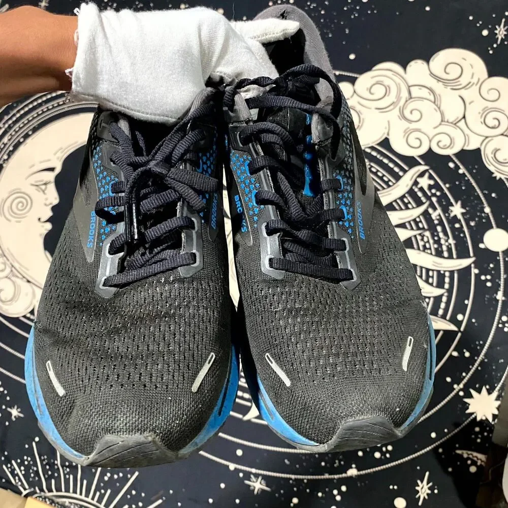 Brooks Ghost 14 1103691D056 Athletic Sneaker Men's 11.5D Black Mesh Road Running